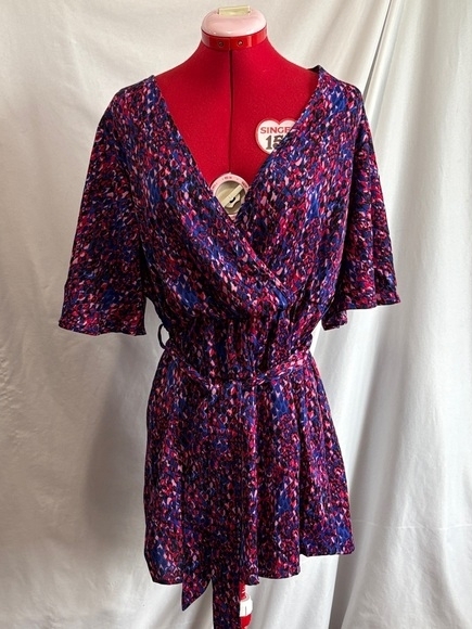 Vibrant Purple  Pink Printed Wrap Dress
